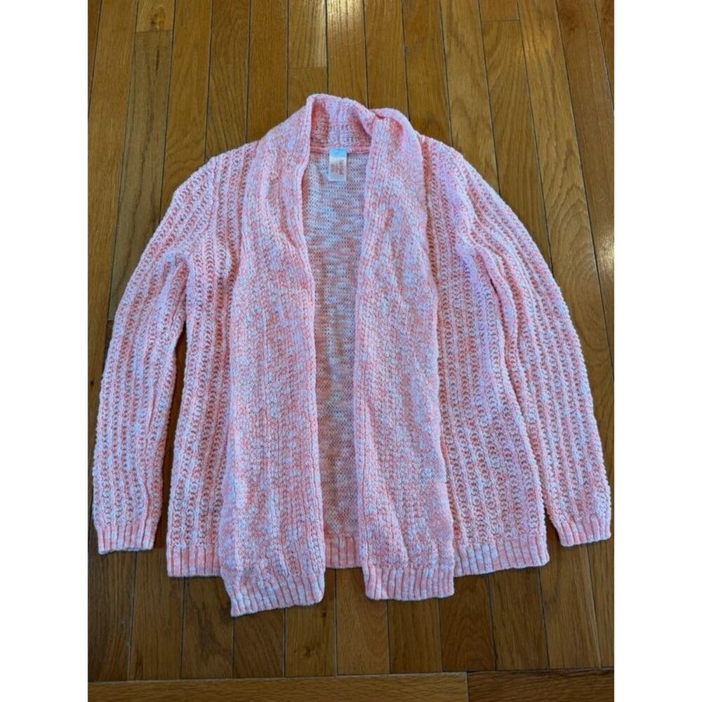 Cat & Jack Open Front Cardigan Sweater Coral Girls Large 10/12